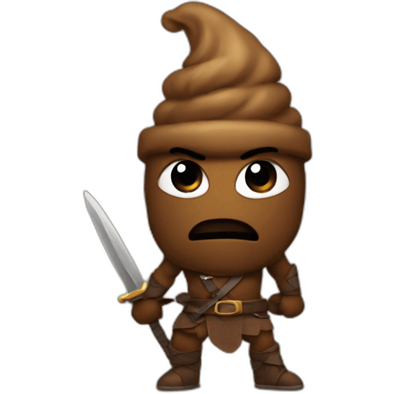 Poop that is a warrior emoji