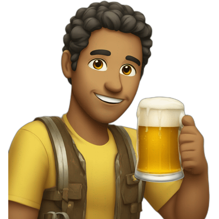 a brazilian person drinking beer  emoji