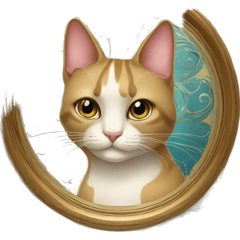 cat style dans un cadre art-nouveau complet très travaillé emoji