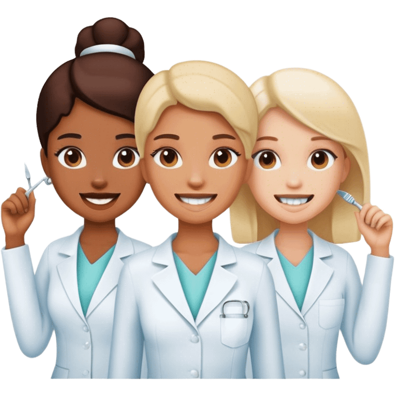 3 girl dental dream team emoji