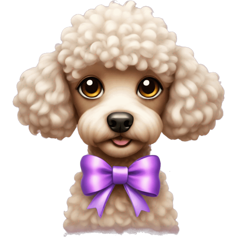 Small Poodle with a ribbon  emoji