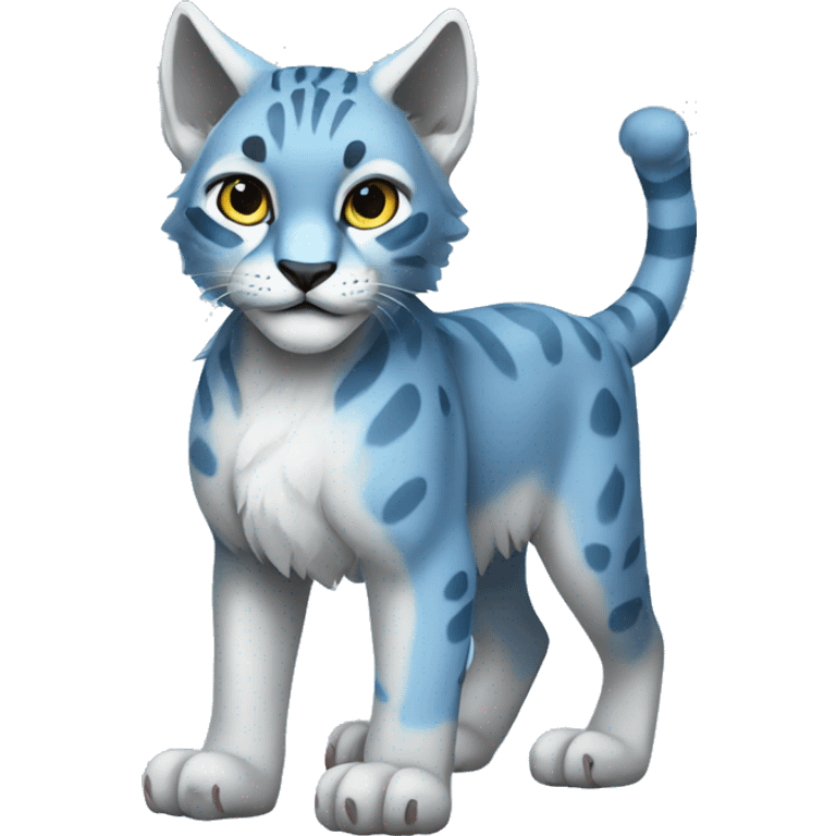 A blue lynx cub full body emoji