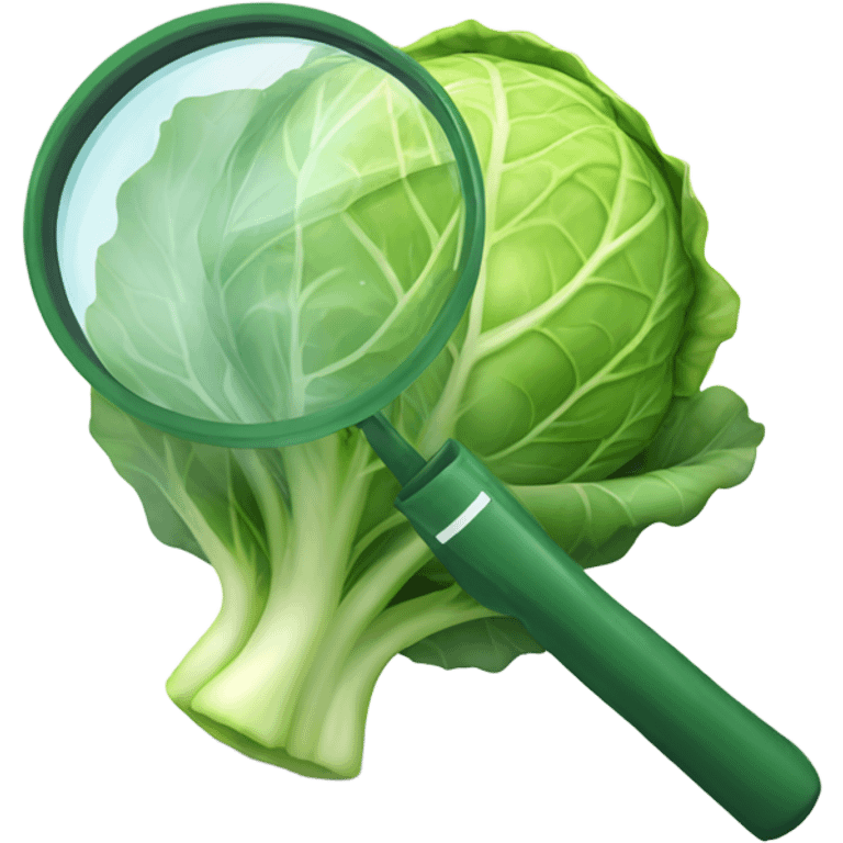 cabbage hold magnifying glass emoji