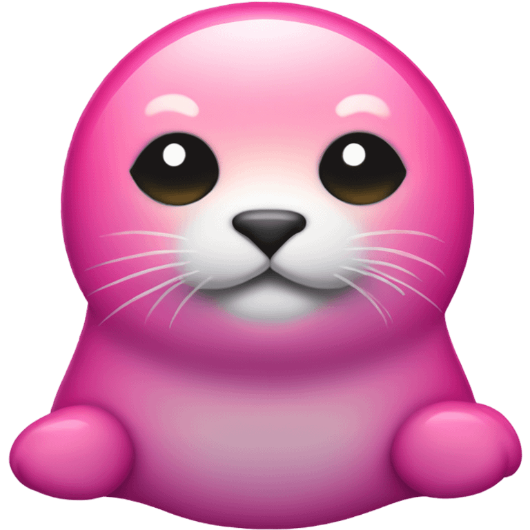 Pink ombre full body seal with glitter emoji