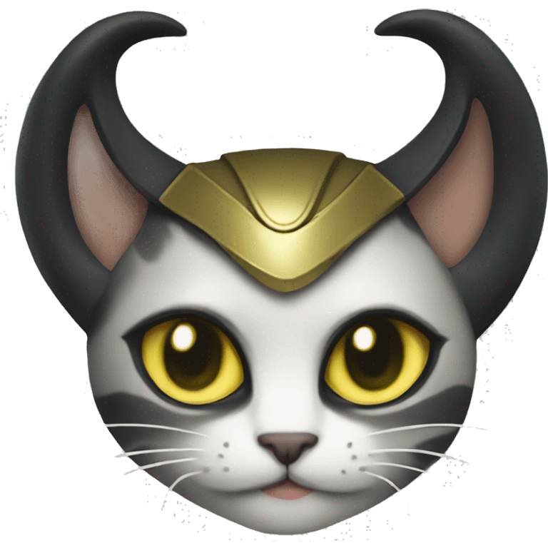 loki cat with horns helmet  emoji