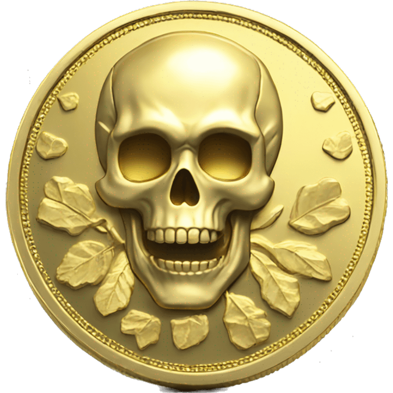 A skull 3D coin skullCoin color gold   emoji