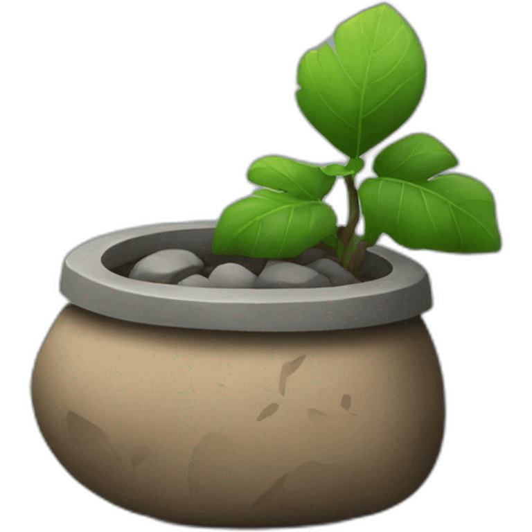 A rock with a pot on op emoji