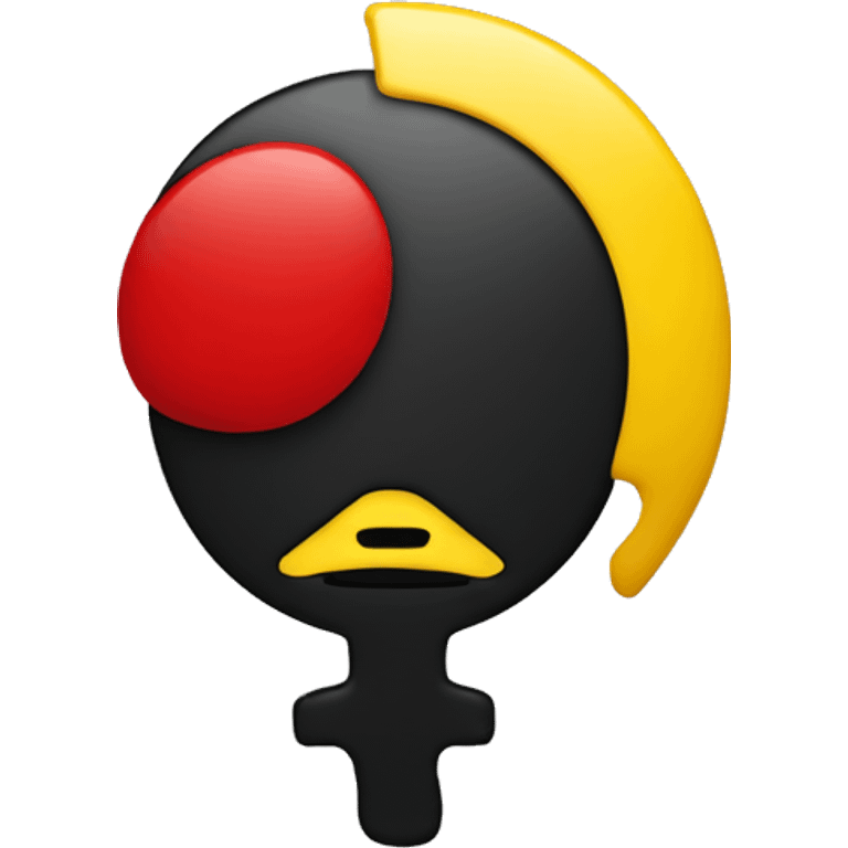 A way black and red rectangle with a yellow circle in the middle emoji