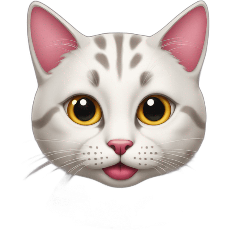 Cat with lipstick and long nails emoji