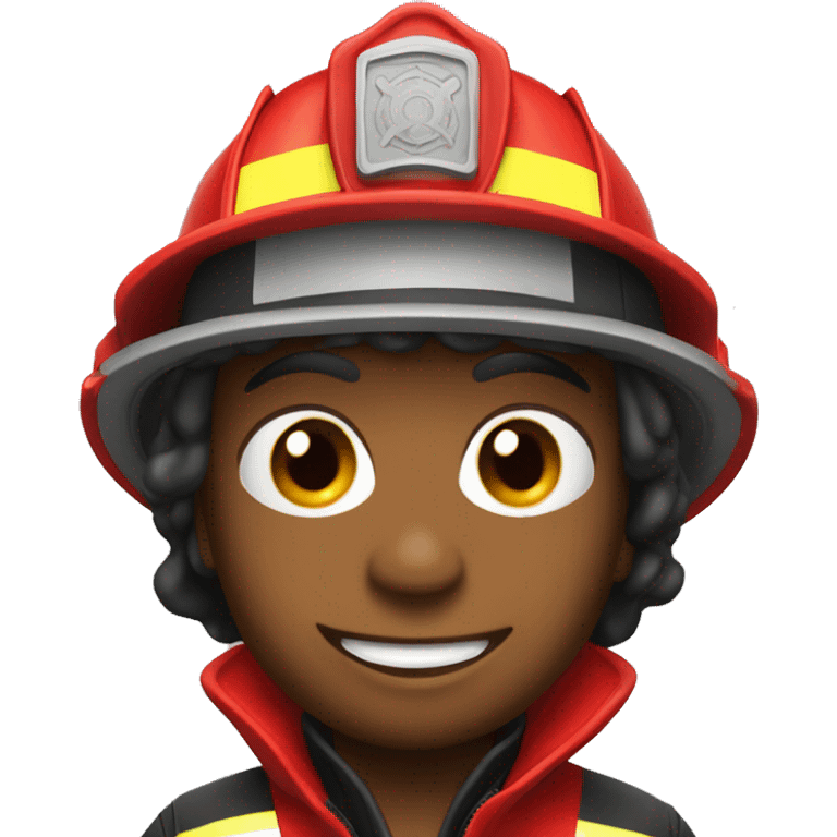 firefighter in fire truck emoji