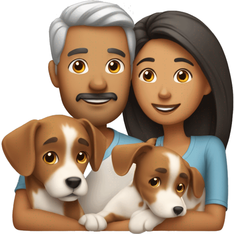 mom dad and dog love  emoji