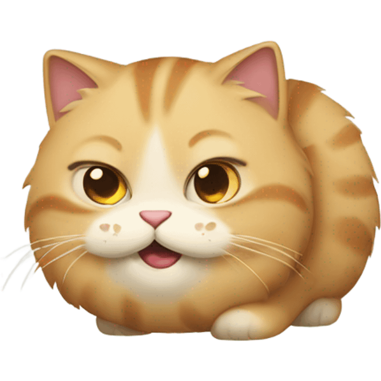 Fat cat, smiling emoji