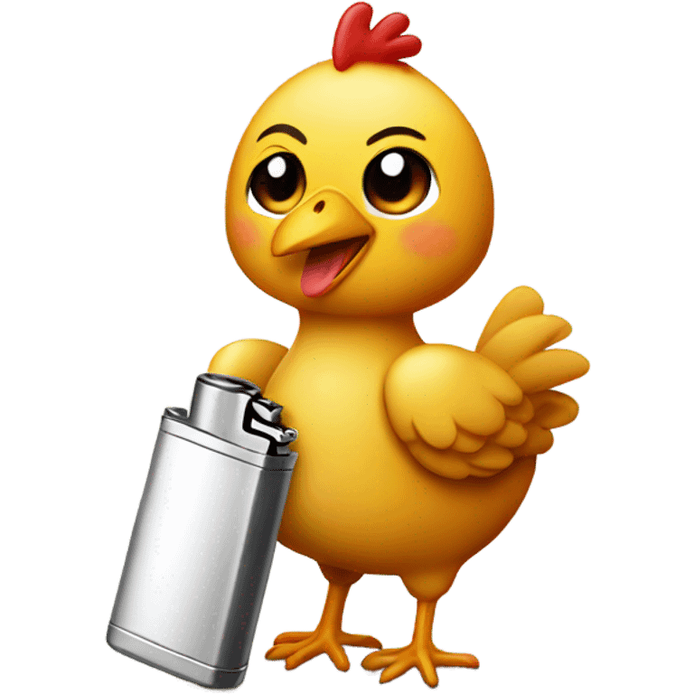 lighter holding chicken  emoji