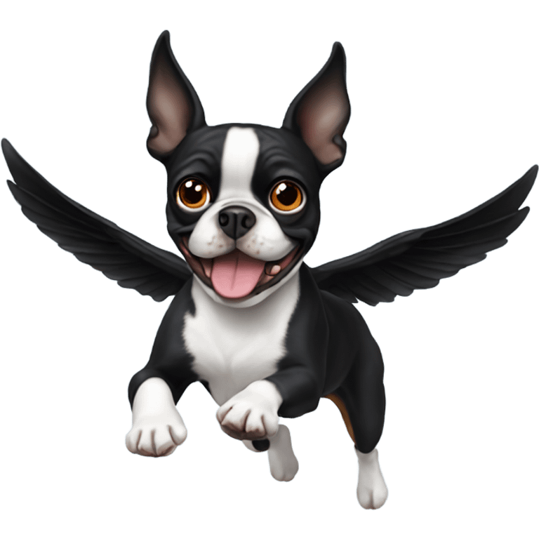 Flying Boston terrier emoji