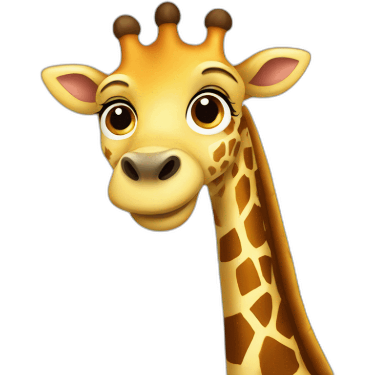 Giraffe cartoon happy emoji