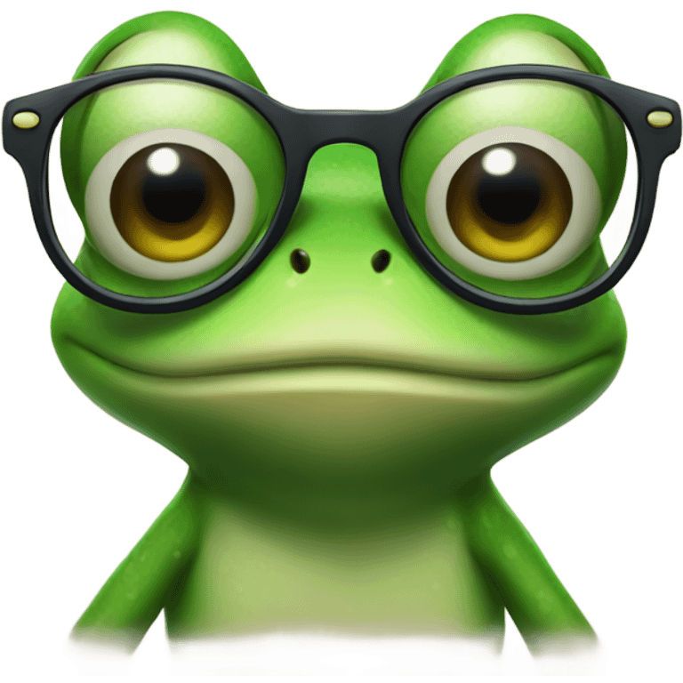 Frog with glasses  emoji