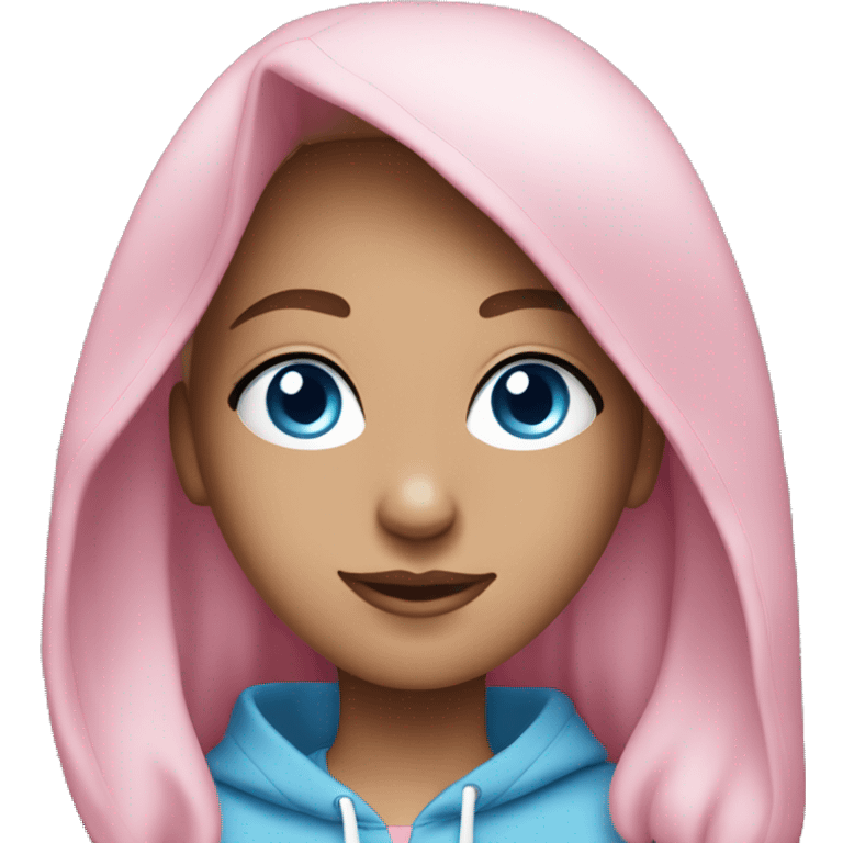 dancing-white-brunette-girl-pink-oversized-hoodie-blue-eyes-tracksuit emoji