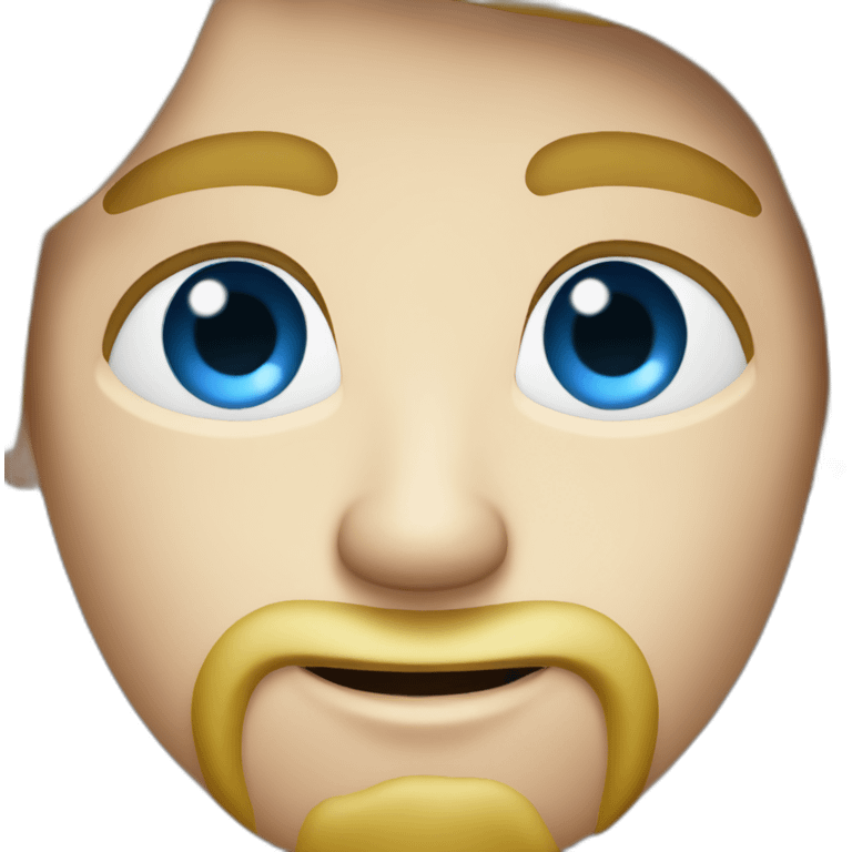 Blond blue eyes with beard and computer in box emoji