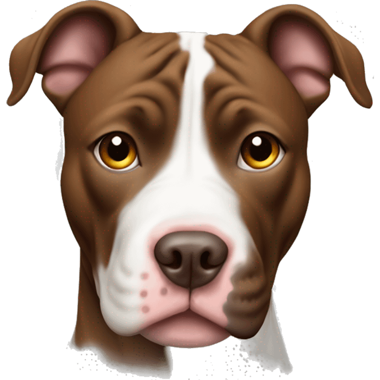 Pit bull dog with white face and brown ears emoji