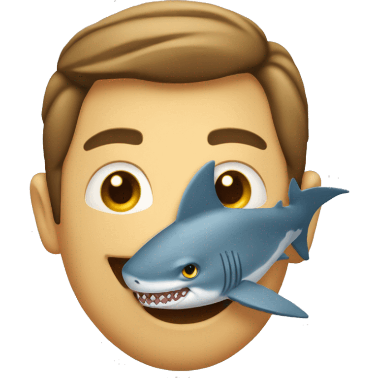 Requin avec une tête d'humain emoji