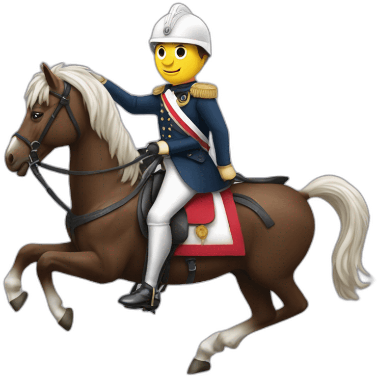 Macron sur un cheval emoji