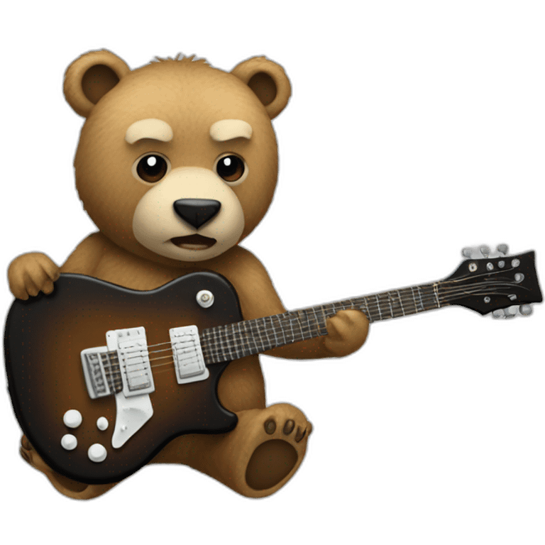 bear guitar heavy metal emoji