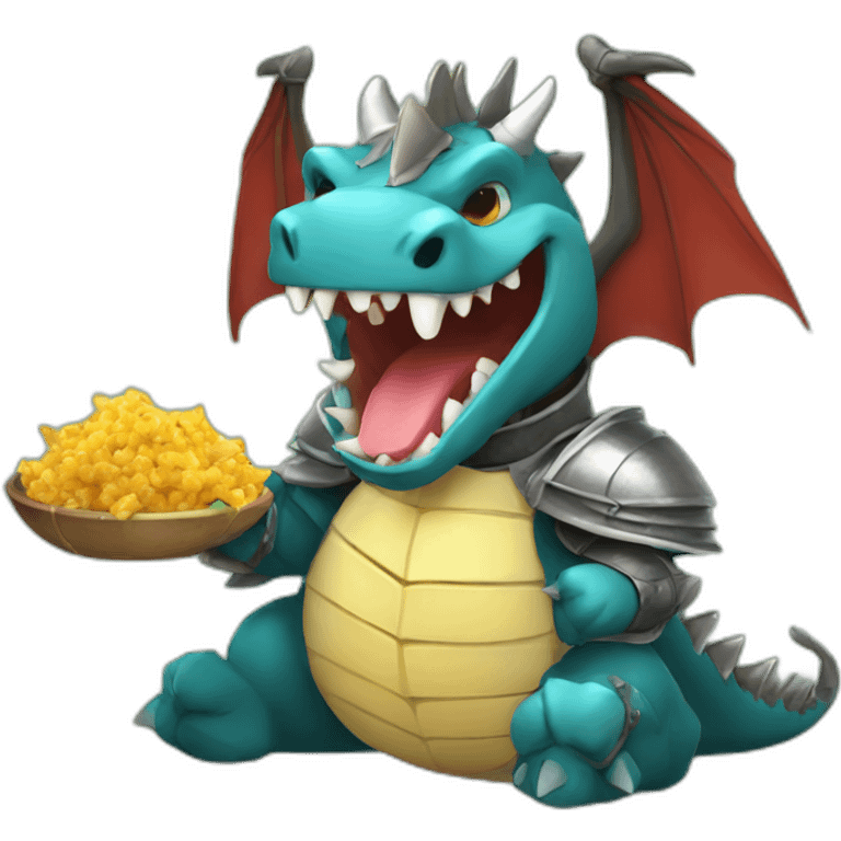 happy dragon eating a knight emoji