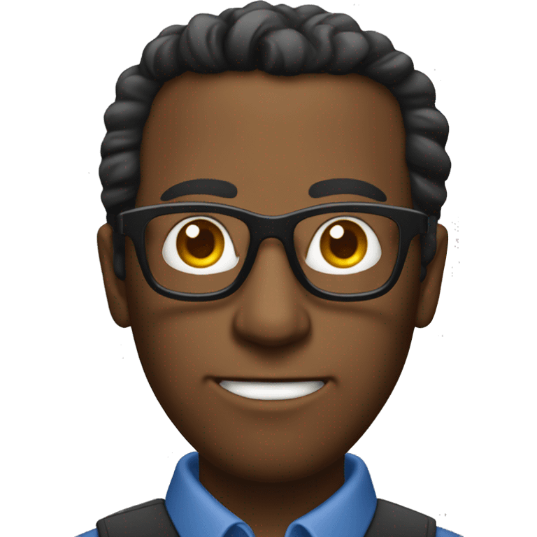 bold men with glasses on computer emoji