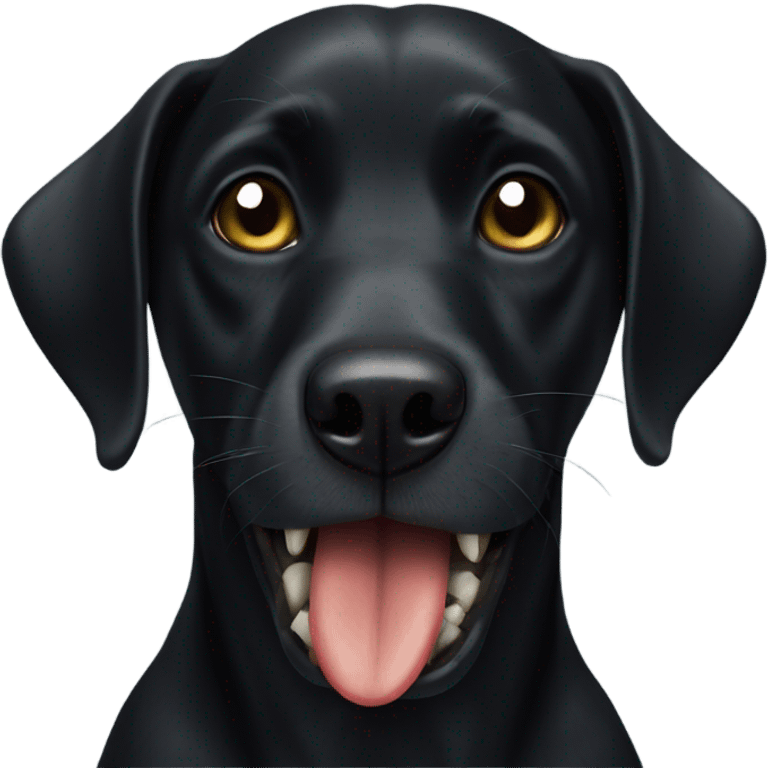 Black dog with alligator in mouth emoji