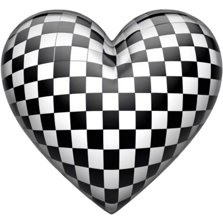 Black and white checkered heart emoji