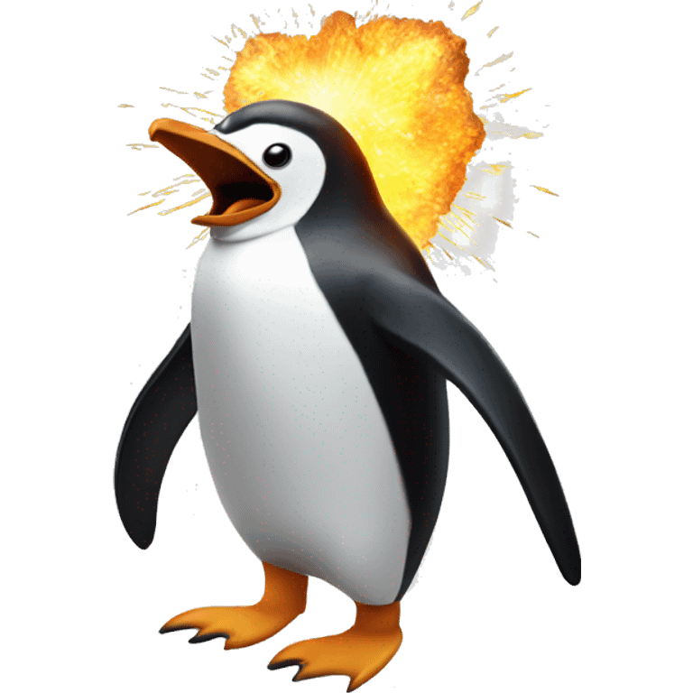 exploding penguin emoji