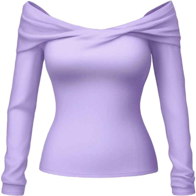 Lilac off shoulder Long sleeve top, isolated emoji