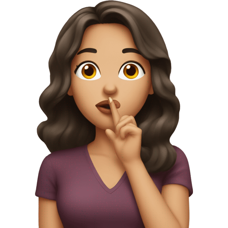 Brunette blowing a kiss emoji