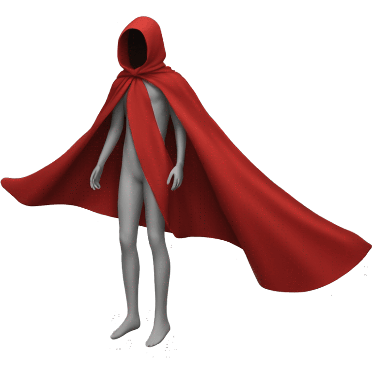 faceless mannequin flying red cape without hood emoji