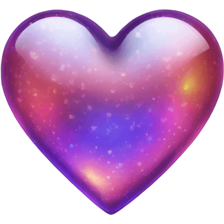 A transparent glass, colorful sparkle heart emoji