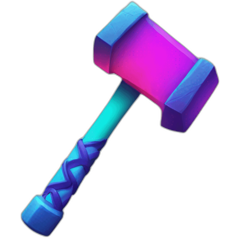 neon colored hammer emoji