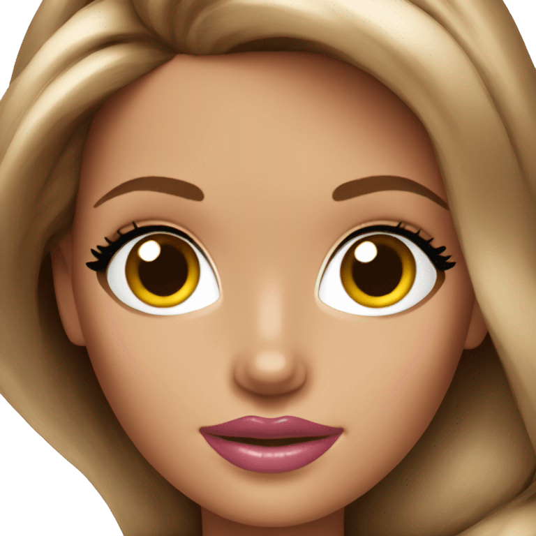 glamorous barbie with brown hair emoji