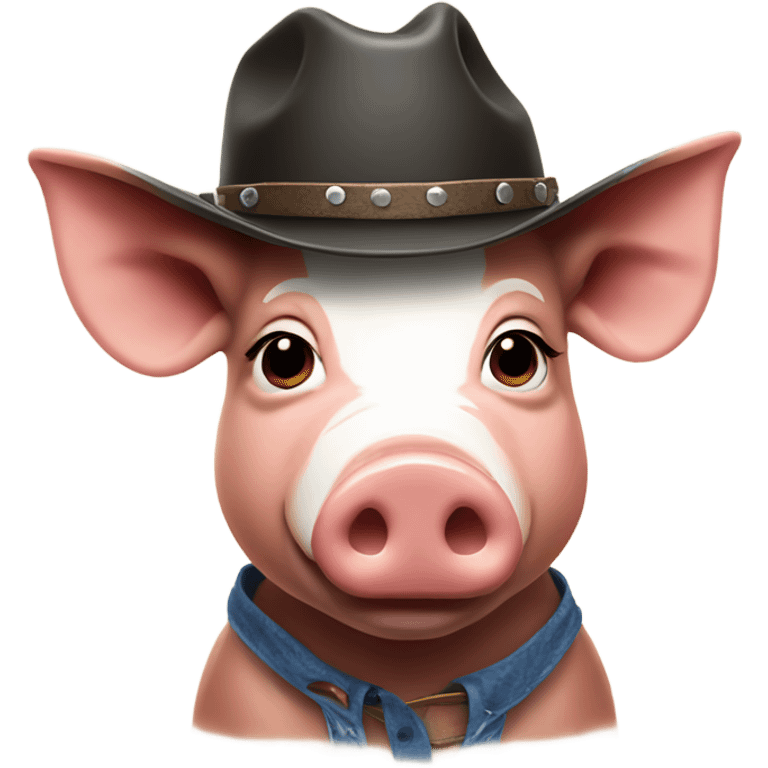 Pig wearing a cow boy hat  emoji