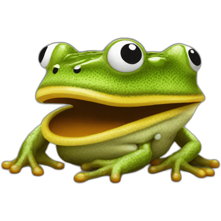 Pac-Man Frog side view eating digits emoji