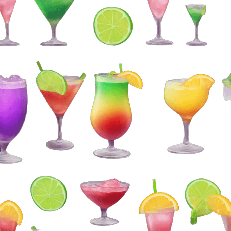 Drink purple green red yellow pink cocktail emoji