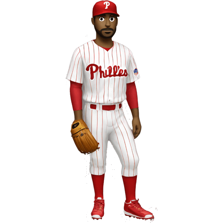 White Phillies player standing emoji