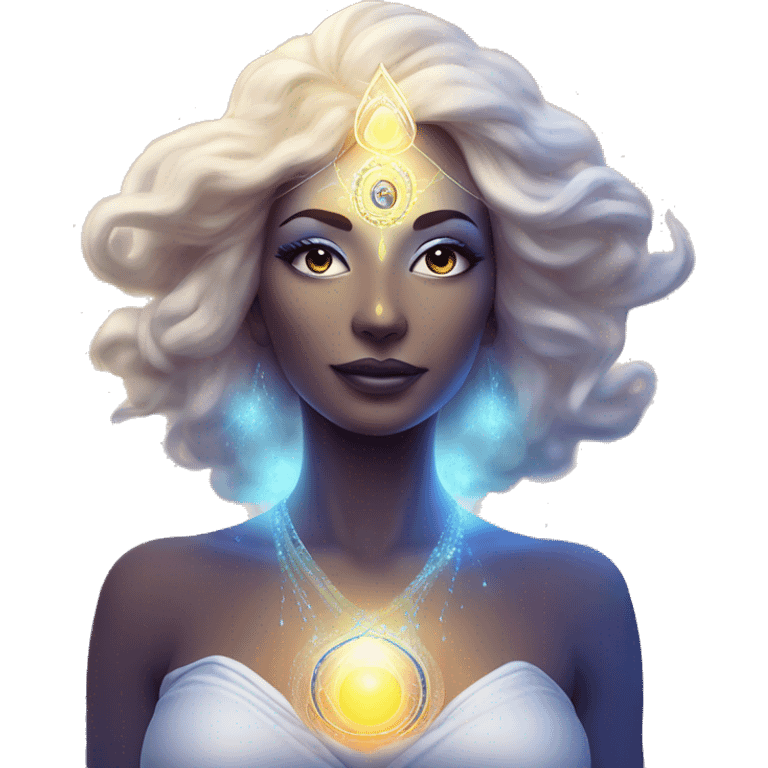 Pleiadian radiant glowing diva woman female third eye emoji