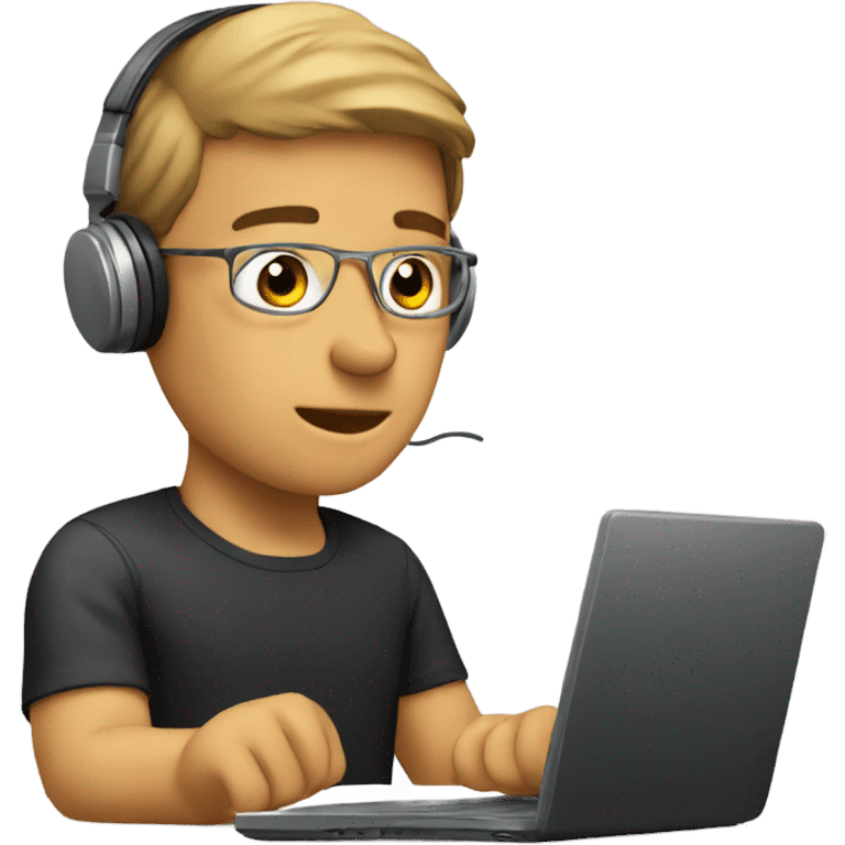 A man with headphone and laptop emoji