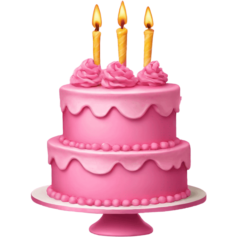 Beautiful pink birthday cake emoji