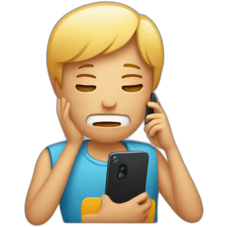 exasperated person holding a phone vertically in front of their face emoji