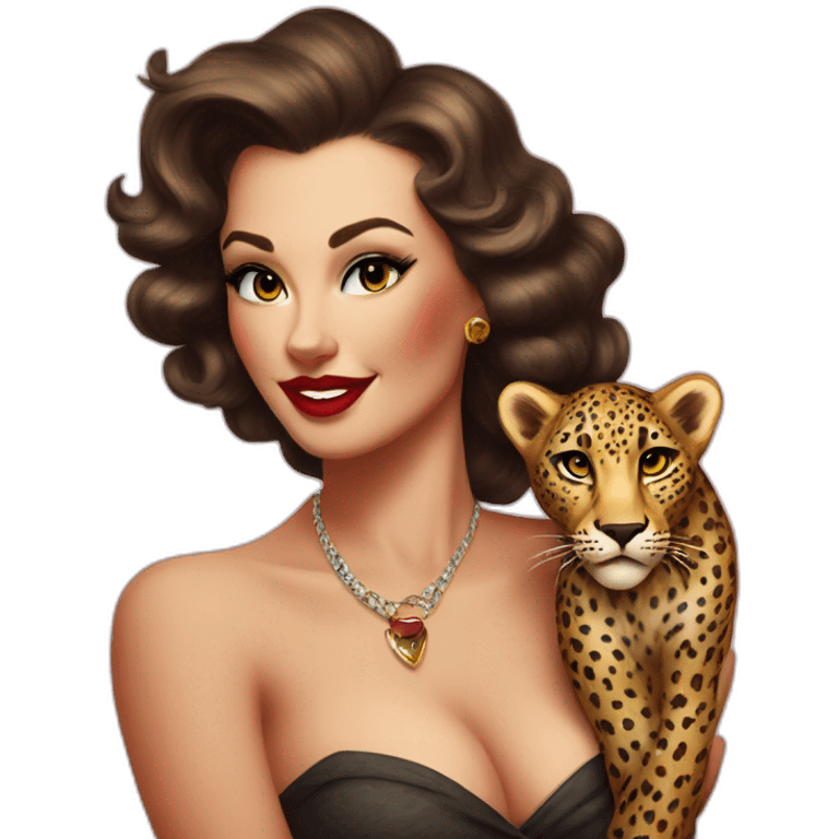 pin up leopard emoji