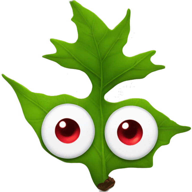 talking leaf with red eyes emoji