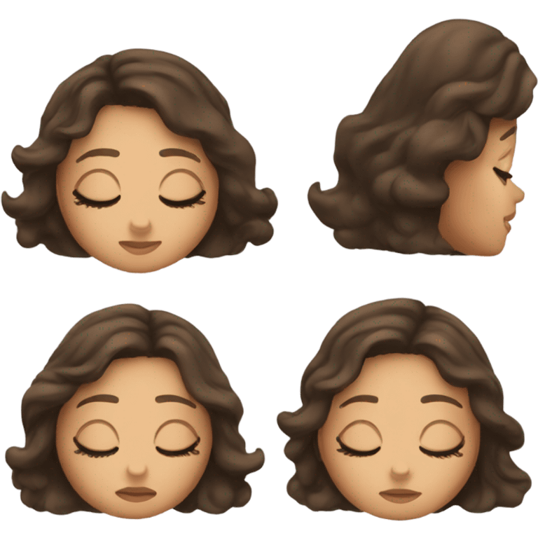 brunette sleeping angel long lashes  emoji