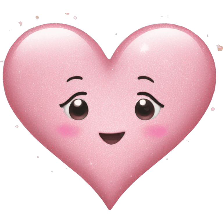 light pink heart with glitter emoji