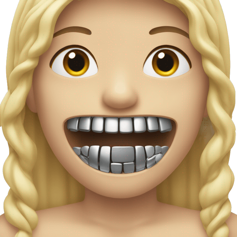 person with metal braces on teeth emoji